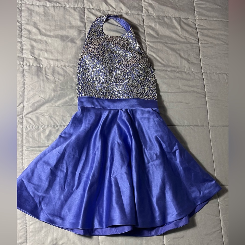 Purple bedazzle graduation dress